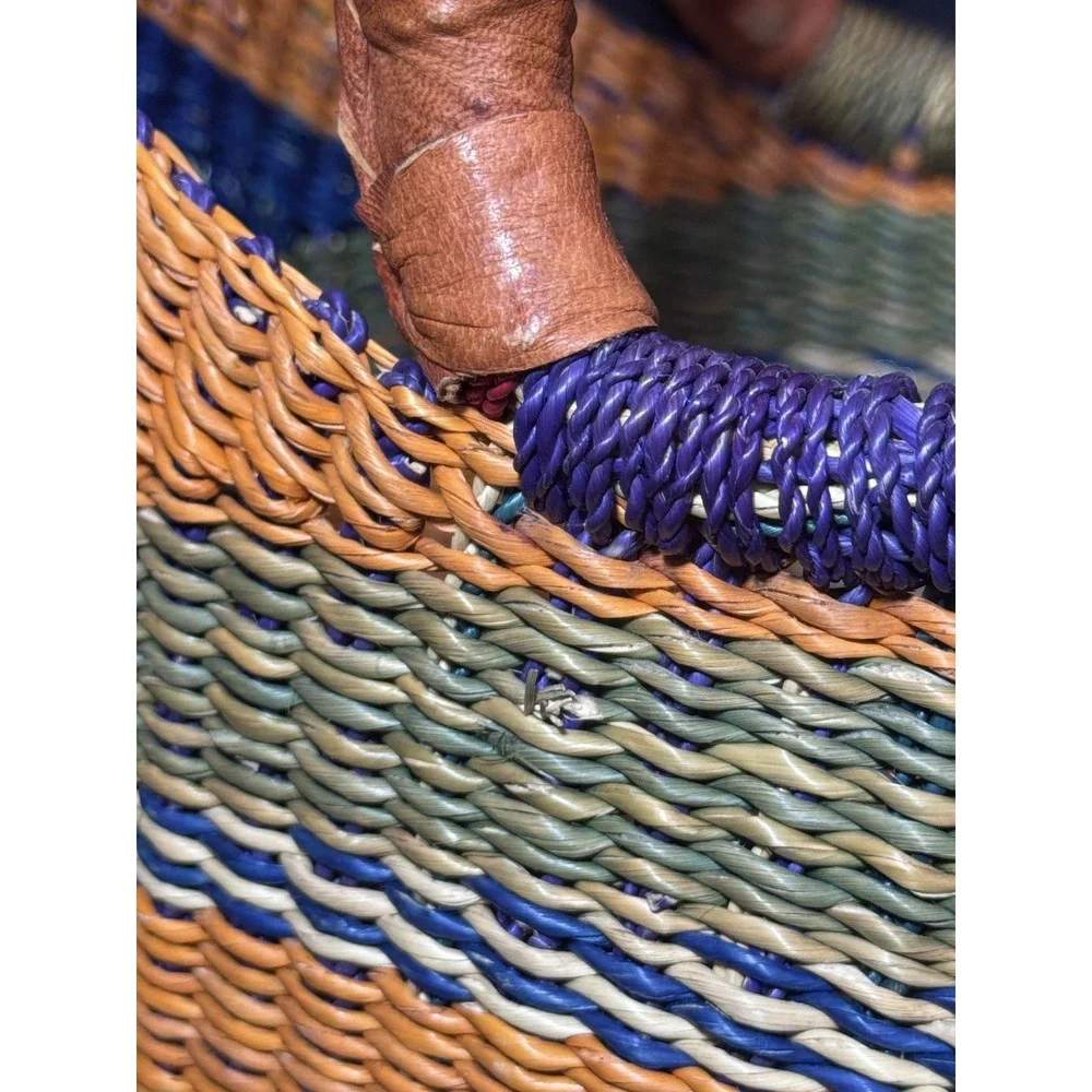 African Bolga Basket U Shopper Tote Basket